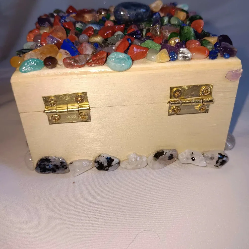 Heart Crystal Wood Jewelry Box